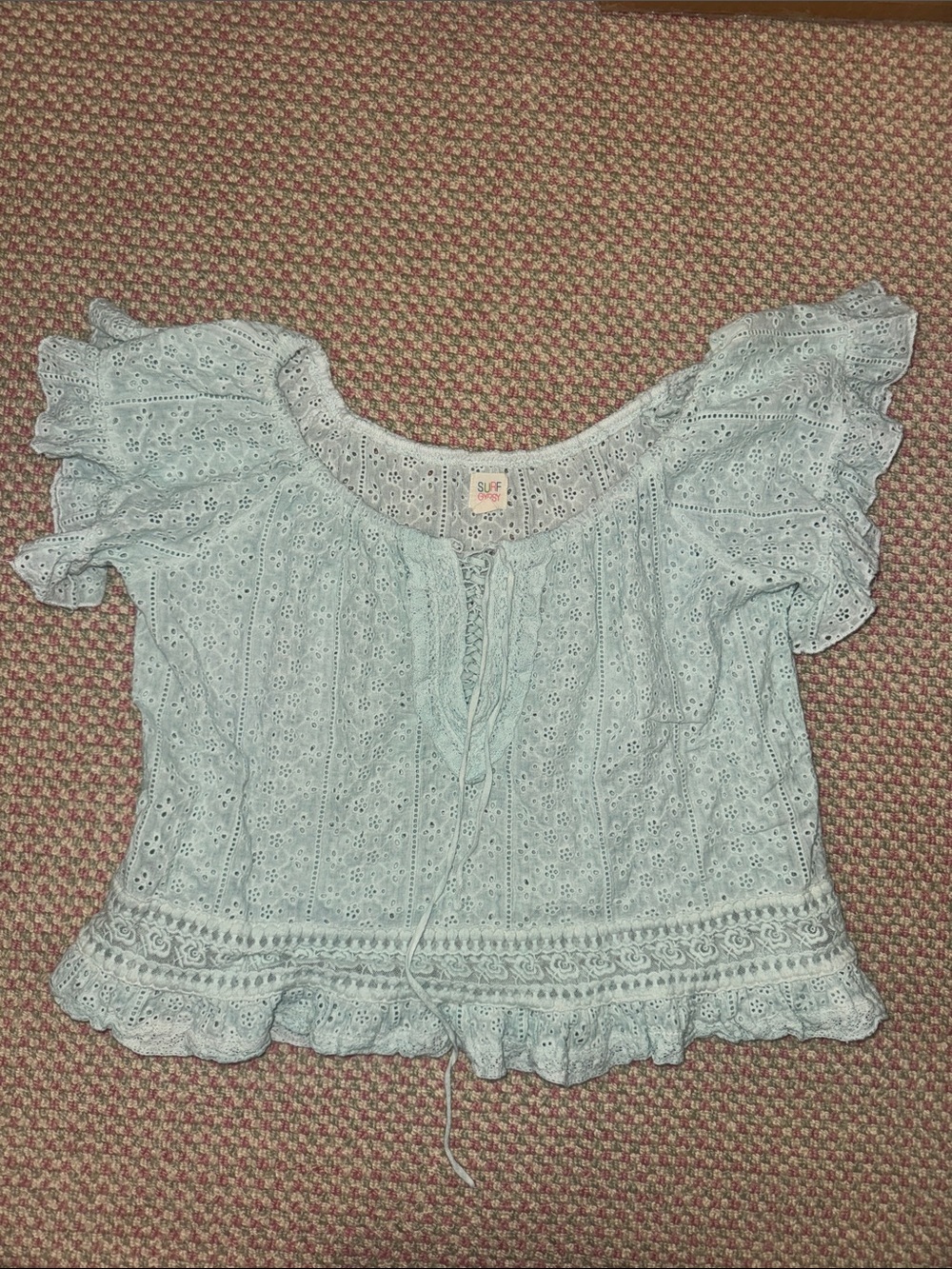 Surf Gypsy green Eyelet Top